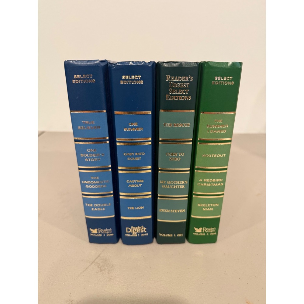 Reader's Digest Select Editions Books Lot of 4 Blue Green Dark Academia Decor